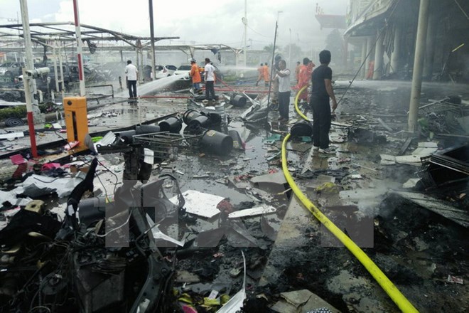 Hiện trường một vụ nổ ở Thái Lan. Ảnh minh họa (Ảnh: THX/TTXVN)