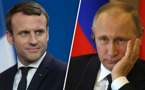Tổng thống Pháp Emmanuel Macron sẽ có cuộc gặp với Tổng thống Nga Vladimir Putin trong ngày 29/5. (Ảnh: Getty)
