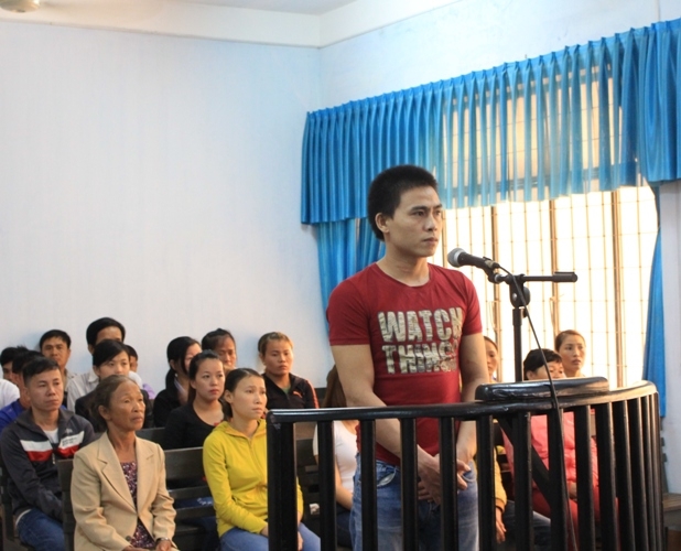 Bị cáo Nguyễn Thà tại phiên tòa sơ thẩm.