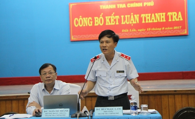Phó Tổng thanh tra Chính phủ Bùi Ngọc Lam phát biểu kết luận tại buổi công bố