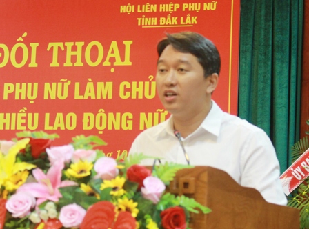 Ủy viên dự khuyết Trung ương Đảng, Phó Chủ tịch Thường trực UBND tỉnh Nguyễn Hải Ninh phát biểu tại Hội nghị.