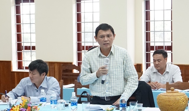 Phó Chủ tịch UBND tỉnh Nguyễn Tuấn Hà phát biểu tại buổi làm việc.