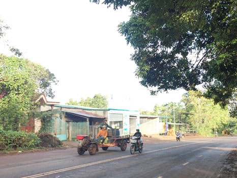 Đoạn đường buôn Sút Mrư (xã Cư Suê), một trong 3 “điểm đen” về tai nạn giao thông tại huyện Cư M’gar. 