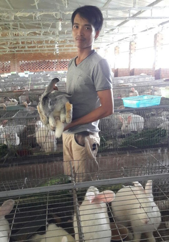 Phùng Thanh Sơn làm giàu từ nuôi thỏ