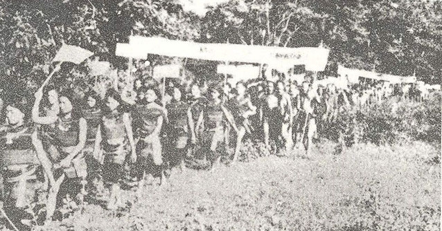 Cuộc biểu tình của nhân dân các dân tộc Đắk Lắk, trong đó có huyện H4  năm Mậu Thân 1968 (Ảnh tư liệu)