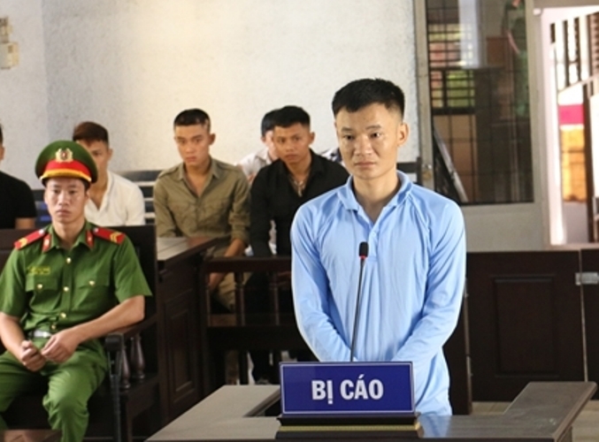 Bị cáo Võ Văn Cần tại phiên tòa sơ thẩm. 