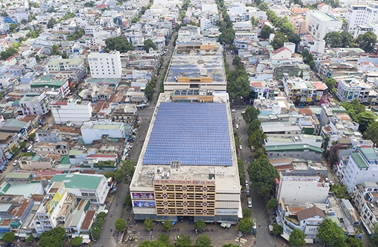 Hệ thống điện mặt trời trên mái nhà tại Chợ Trung tâm Buôn Ma Thuột