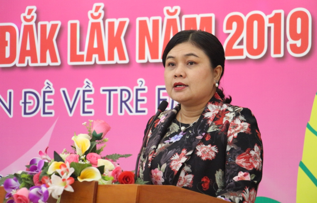 Phó Chủ tịch UBND tỉnh H'Yim Kđoh phát biểu tại Diễn đàn