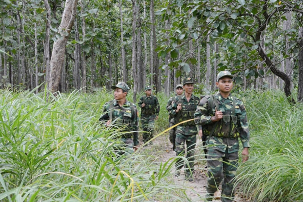 Bộ đội Biên phòng tỉnh tuần tra bảo vệ biên giới.