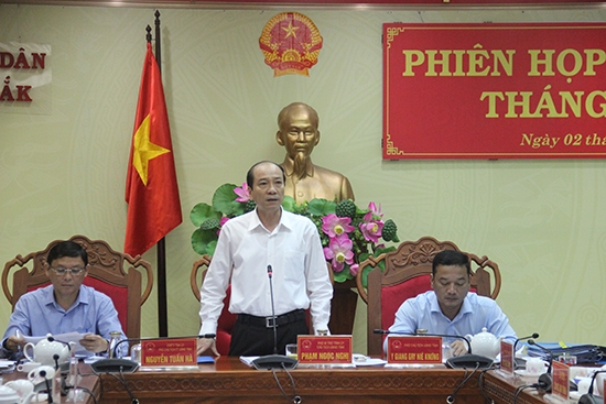 Chủ tịch UBND tỉnh Phạm Ngọc Nghị phát biểu tại cuộc họp