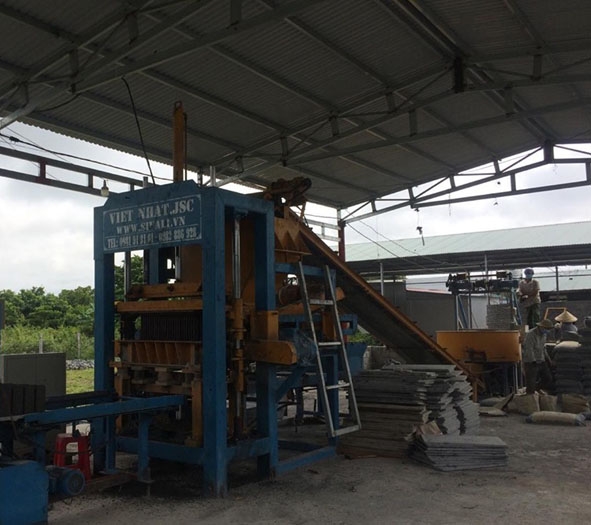 Dây chuyền sản xuất gạch không nung tại Doanh nghiệp tư nhân sản xuất thương mại Ngọc Chương.