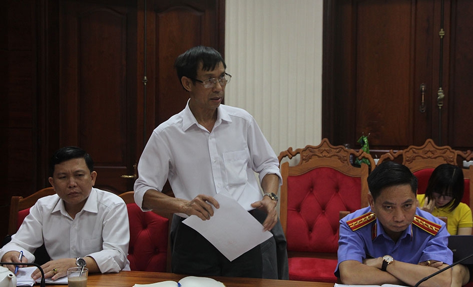 Ông Nhâm Đức Giang, Phó Cục trưởng Cục THADS tỉnh thông tin một số vấn đề liên quan đến việc thi hành án căn nhà 50C Phạm Hồng Thái.