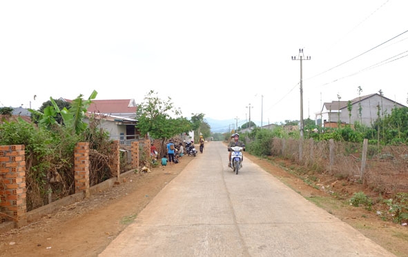 Một tuyến đường nông thôn được bê tông hóa ở Đắk Phơi.   
