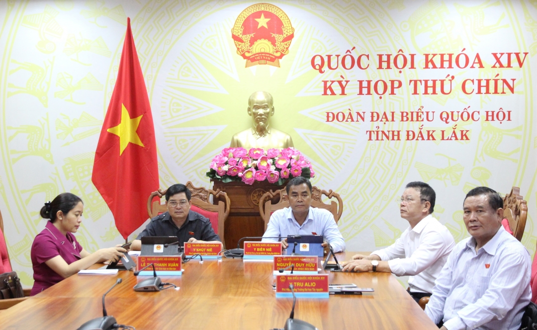 Các đại biểu tham dự phiên họp tại điểm cầu Đắk Lắk.