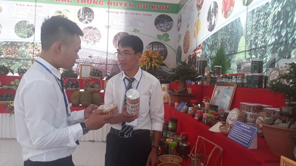 Sản phẩm hạt điều ở huyện Cư Kuin là một trong những sản phẩm nông nghiệp tiêu biểu được trưng bày tại Đại hội đại biểu Đảng bộ huyện lần thứ IV.