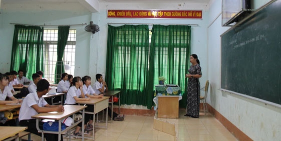 Một tiết học kỹ năng phòng, chống xâm hại tại Trường THCS Hàm Nghi (xã Cư Êbur, TP. Buôn Ma Thuột). 