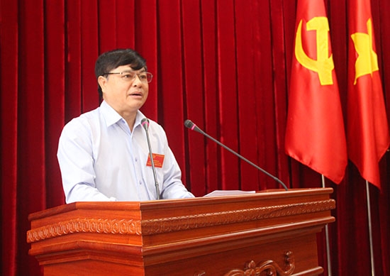 Phó Bí thư Thường Trực Tỉnh ủy Phạm Minh Tấn phát biểu khai mạc kỳ thi