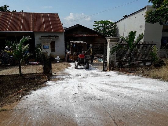 Trạm Chăn nuôi- thú y huyện Cư M'gar tiến hành ohun thuốc tiêu độc khử trùng 