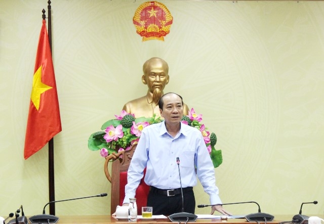 Phó Bí thư Tỉnh ủy, Chủ tịch UBND tỉnh Phạm Ngọc Nghị phát biểu tại cuộc họp. 