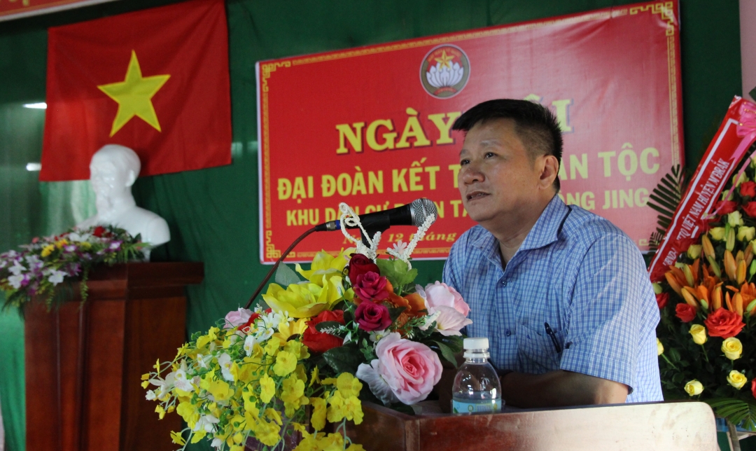 Đồng chí Lê Văn Nghĩa, Ủy viên Ban Thường vụ, Chủ nhiệm Ủy ban Kiểm tra Tỉnh ủy phát biểu tại ngày hội.