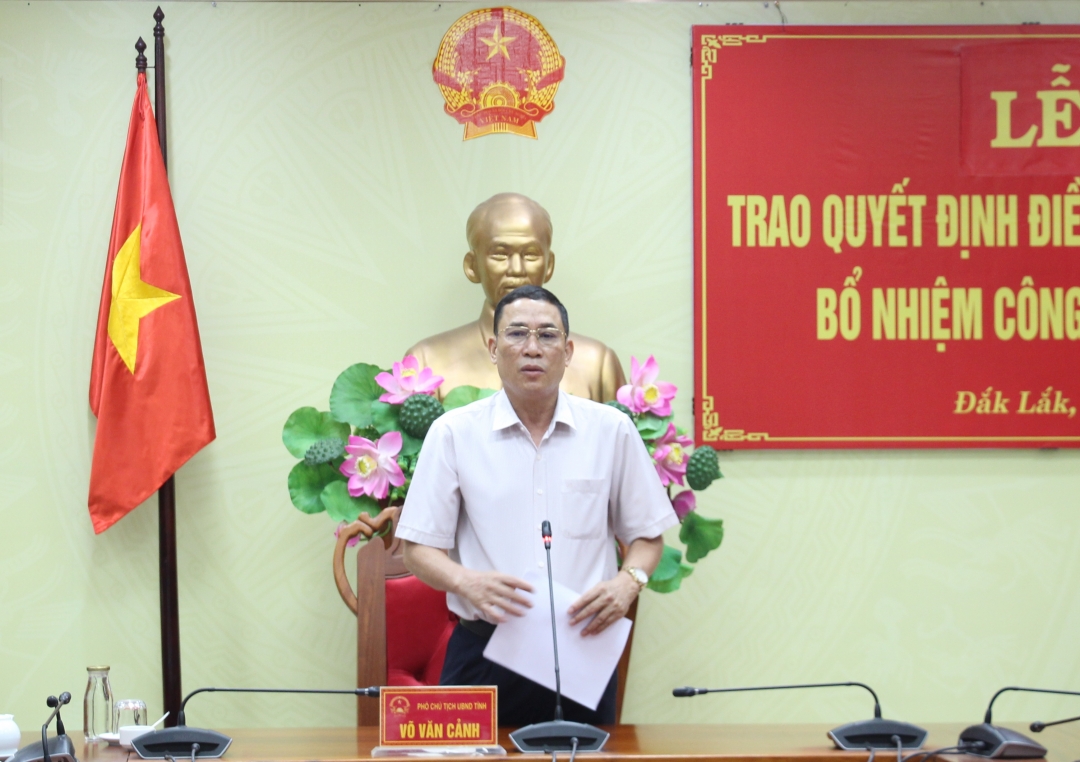 Phó Chủ tịch UBND tỉnh Võ Văn Cảnh phát biểu tại buổi lễ